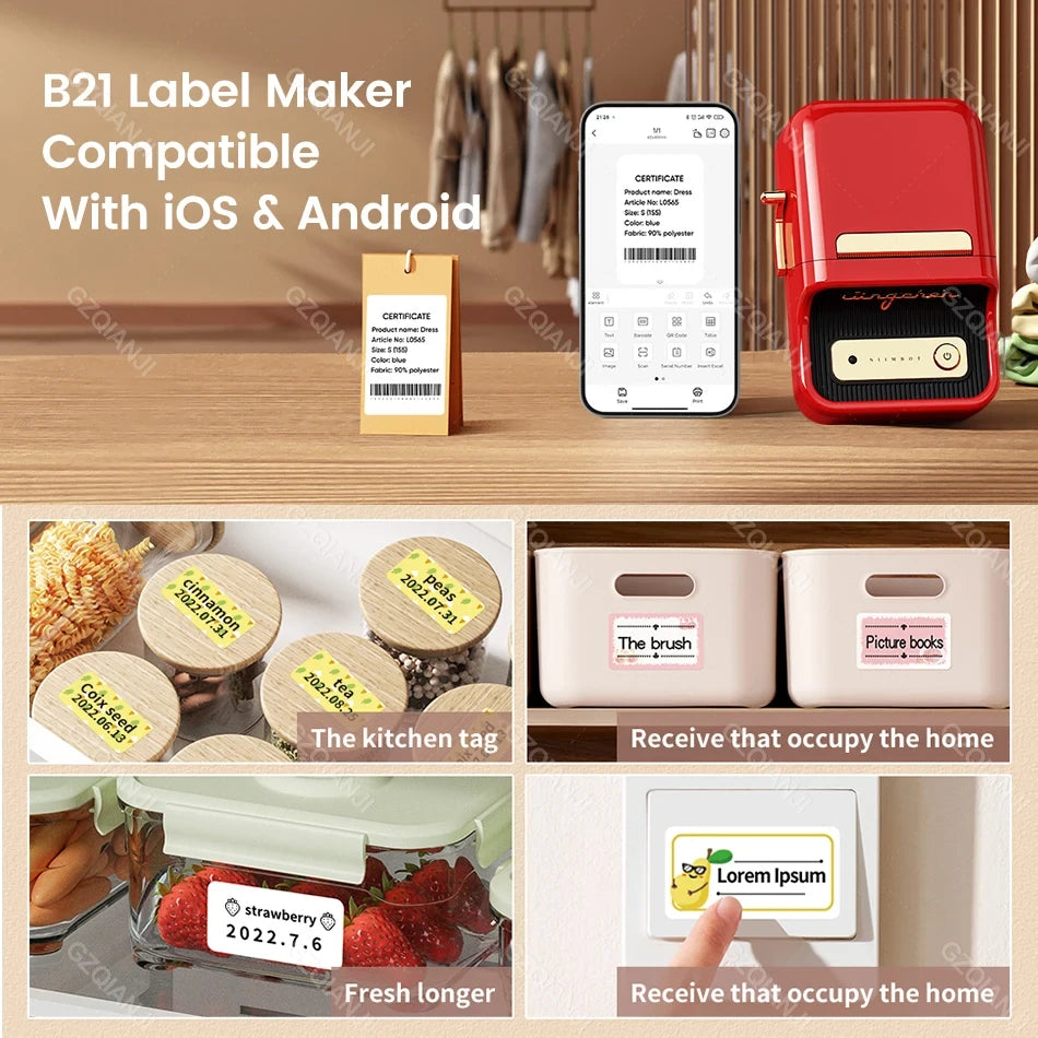 Portable Bluetooth Label Printer