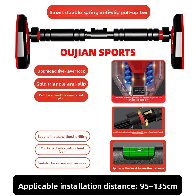 Adjustable Doorway Pull Up Bar with Lifting Rings