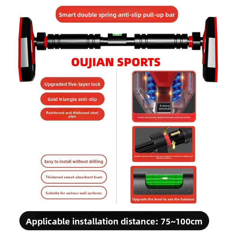 Adjustable Doorway Pull Up Bar with Lifting Rings